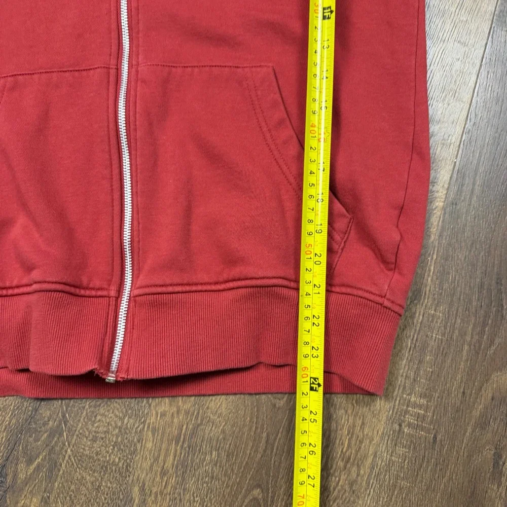 True Religion Mens S Red Full Zip Hoodie Horseshoe Logo Graphic Y2K